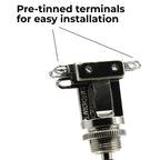 Switchcraft 3-Way Toggle Switch for Gibson® Les Paul® - Long Straight w/ or w/o Genuine Switchcraft Tip