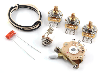 Deluxe Wiring Kit for Stratocaster® - Oak Grigsby 5-Way, .022 Orange Drop