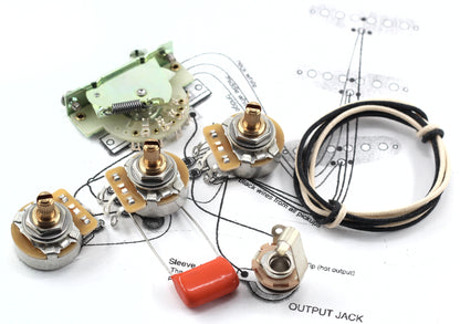 TAOT Deluxe Stratocaster® Wiring Kit - CRL 5-Way, .047 Orange Drop