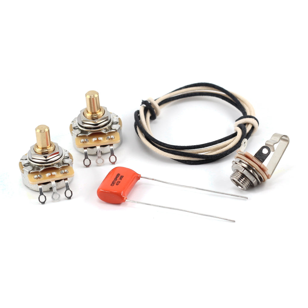The Art of Tone Precision Bass® Wiring Kit - CTS 250k Potentiometers, .047uF Orange Drop Guitar Capacitor, Gavitt 22 AWG Cloth Wire