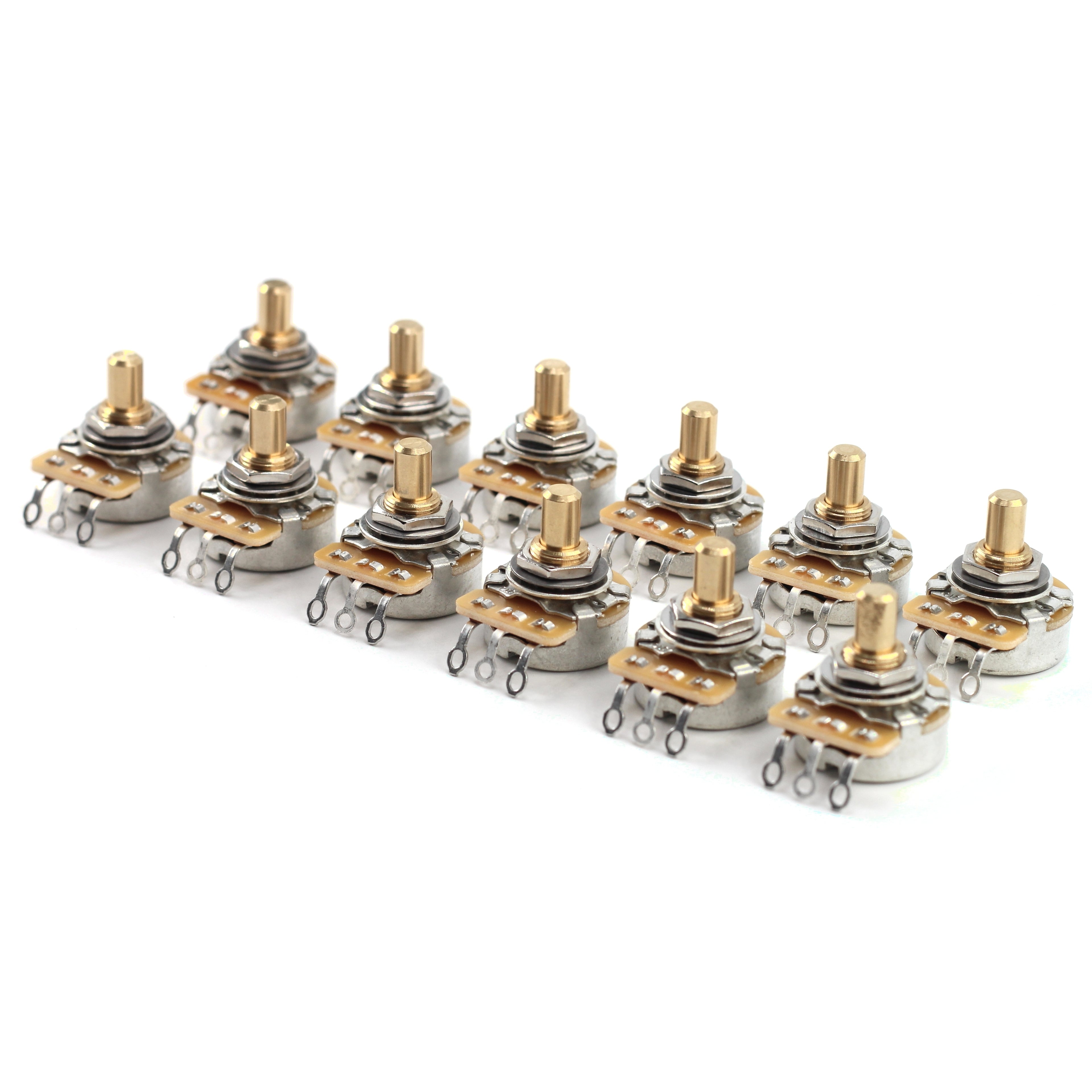 The Art of Tone CTS 250k Potentiometer for Guitar - Custom Short Solid Shaft, Audio Taper, 10% Tolerance