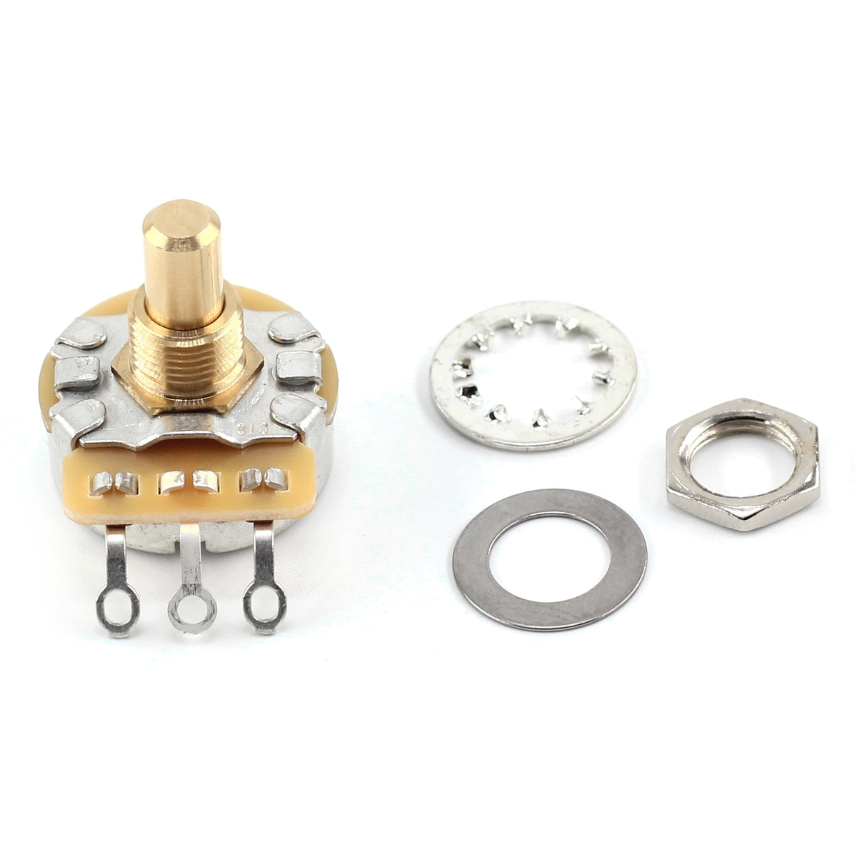 The Art of Tone Fender® Jazz Bass® Wiring Kit - Custom CTS 250k Solid Shaft Potentiometers and .047uF Orange Drop Guitar Capacitor