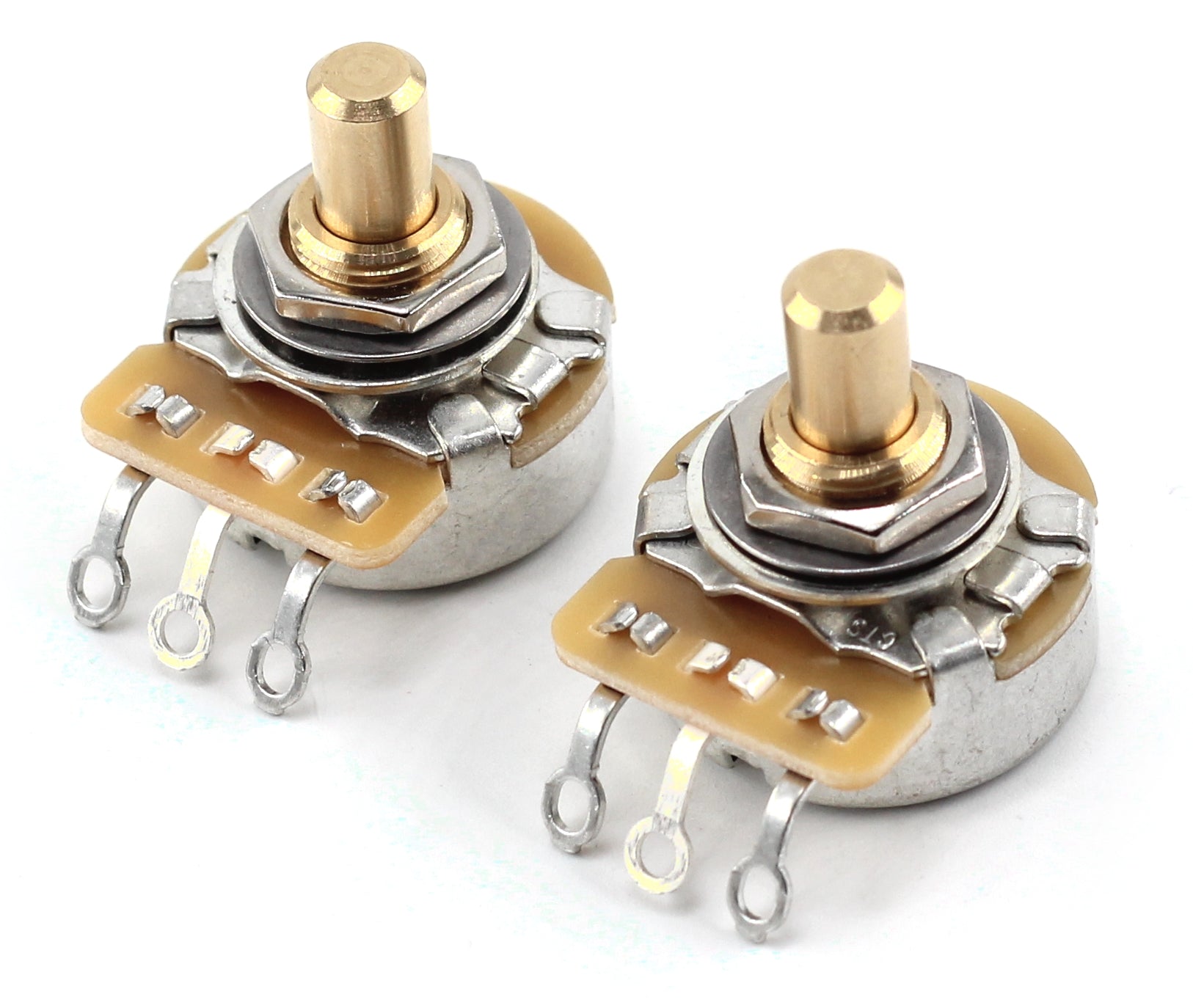 The Art of Tone CTS 250k Potentiometer for Guitar - Custom Short Solid Shaft, Audio Taper, 10% Tolerance