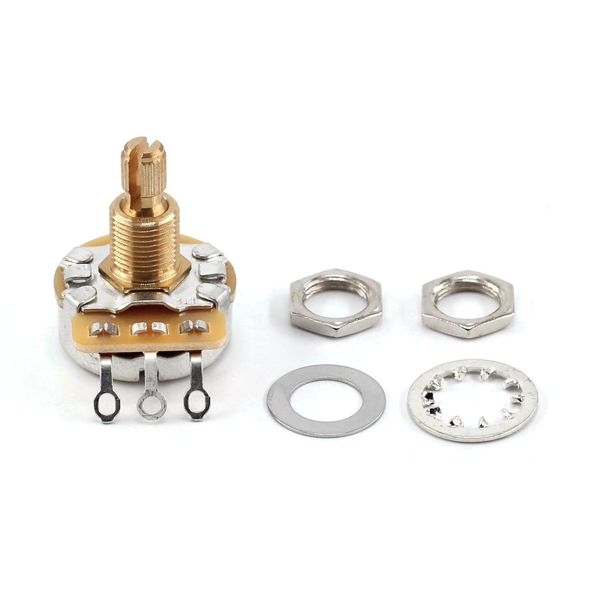 The Art Of Tone Custom CTS 525k Potentiometers - Short Split Shaft (4x) w/ .022uf Orange Drop Capacitors (2x) + 14" Buss Wire