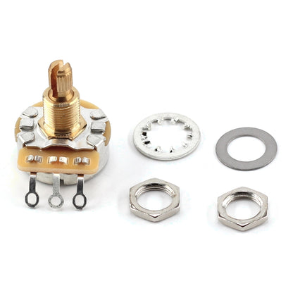 Set of 4 (4X) CTS TAOT Custom 525K Potentiometers - SHORT SPLIT Knurled Shaft - Audio Taper - 10% Tolerance + Pair of .022 Orange Drop Caps - 500K