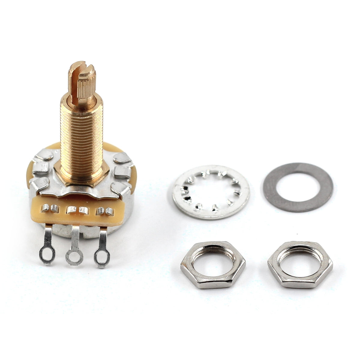 The Art of Tone 525k CTS Guitar Potentiometer - Custom Long Split Shaft, Audio Taper, 10% Tolerance