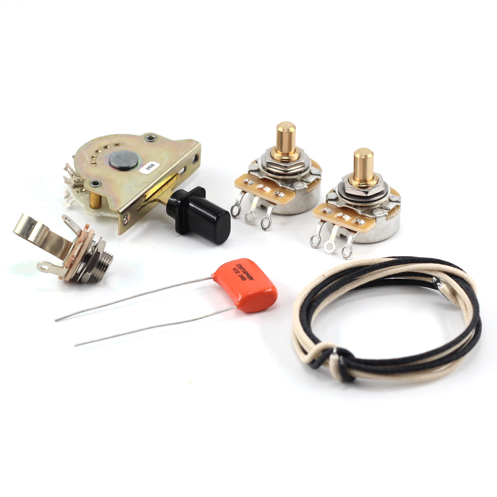 The Art of Tone 4-way Telecaster® Wiring Kit - Custom CTS 250k Potentiometers and Oak Grigsby 4 Way Switch