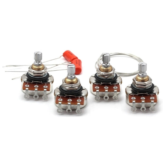 (4) Bourns 500K SHORT SPLIT Shaft Potentiometers + (2) .022uF/200v Orange Drop Capacitors