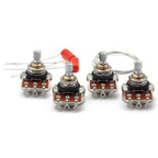 Bourns 500k Potentiometers for Guitar - Short Split Shaft (4x) w/ Orange Drop .022uF/200v Guitar Capacitors (2x)  + 14" Buss Wire