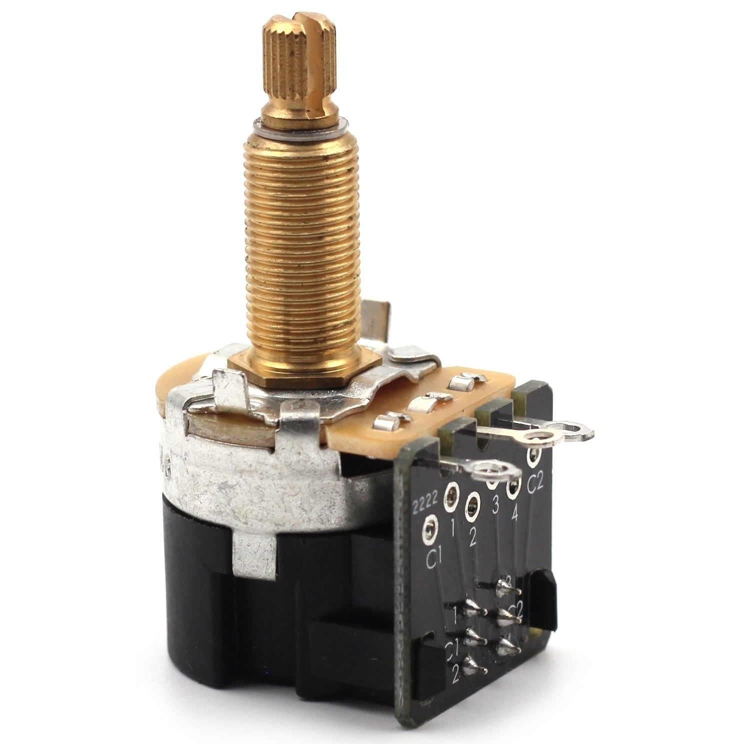 CTS 500k Potentiometer for Guitar - Push Pull Pot, Long Split Shaft, Audio Taper, DPDT, Coil Split Pot, 10% Tolerance
