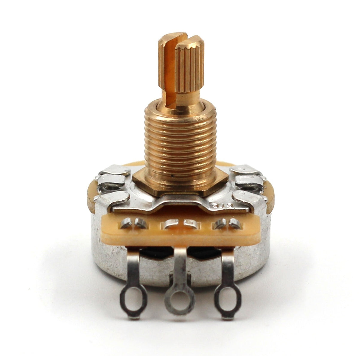CTS 500k Potentiometer for Guitar - Short Split Shaft, Audio Taper, 20% Tolerance