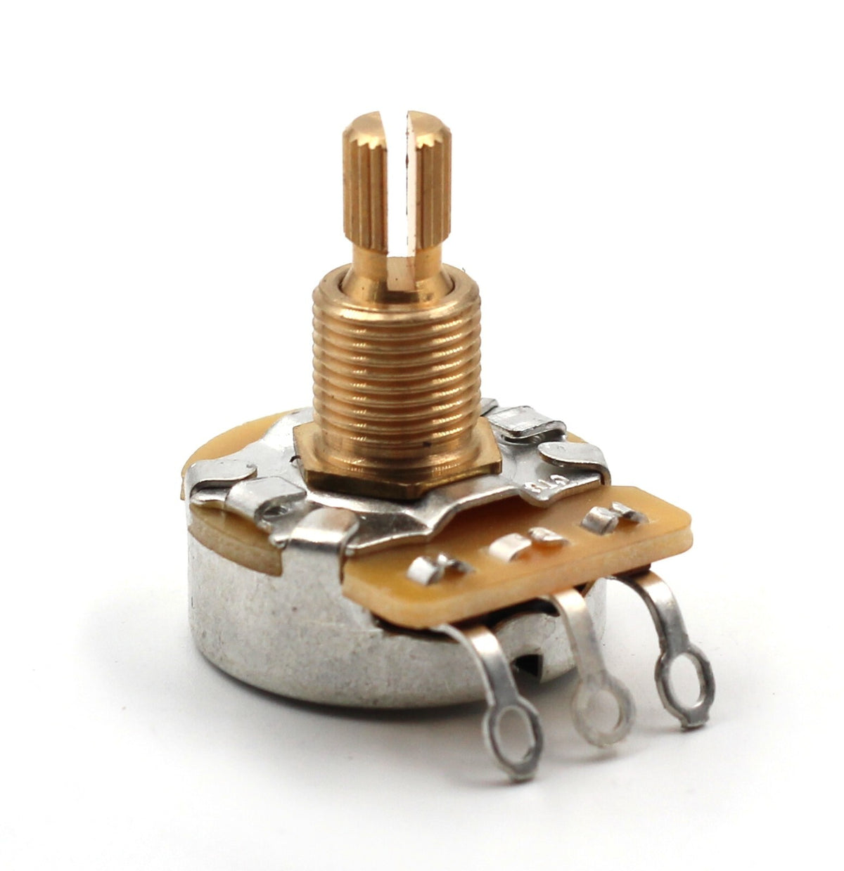 CTS 500k Potentiometer for Guitar - Short Split Shaft, Audio Taper, 20% Tolerance