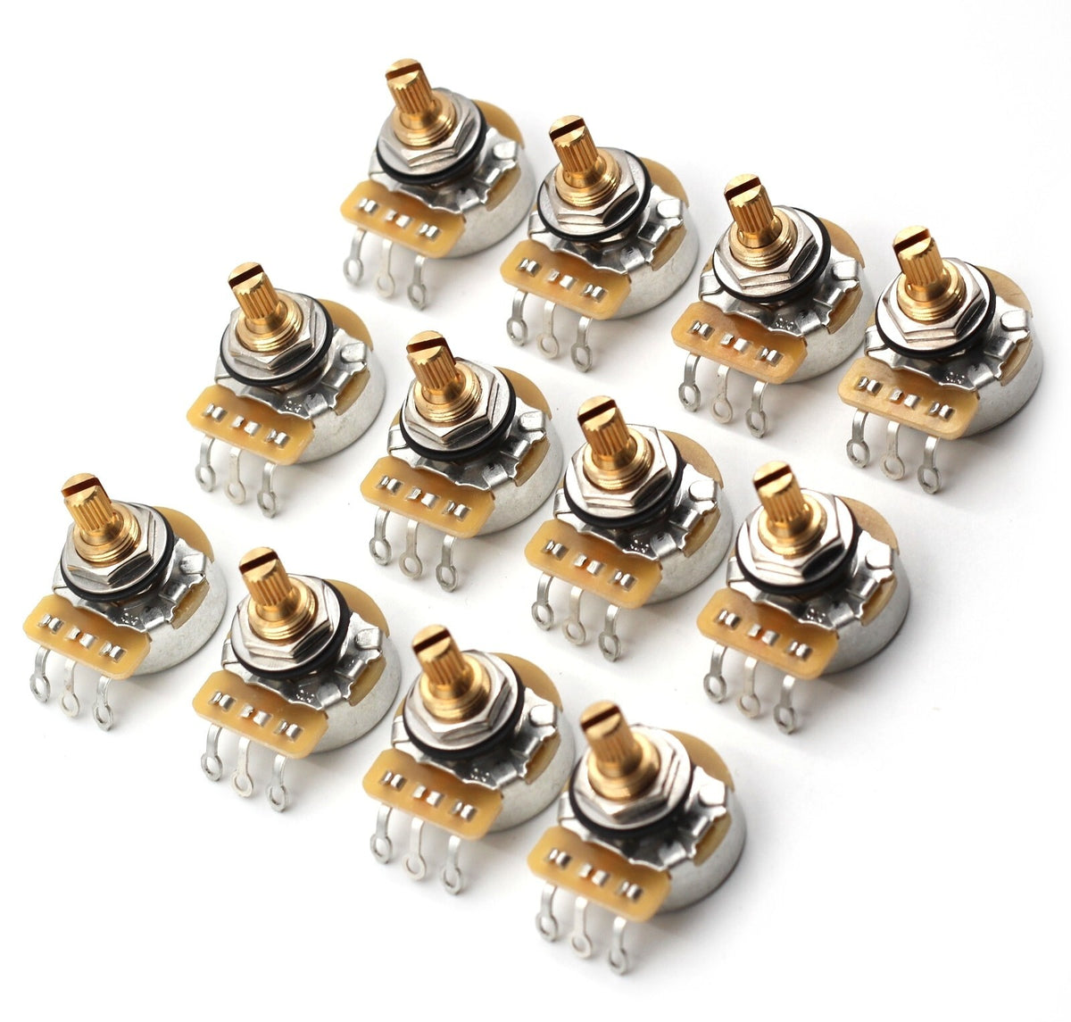 CTS 500k Potentiometer for Guitar - Short Split Shaft, Audio Taper, 20% Tolerance